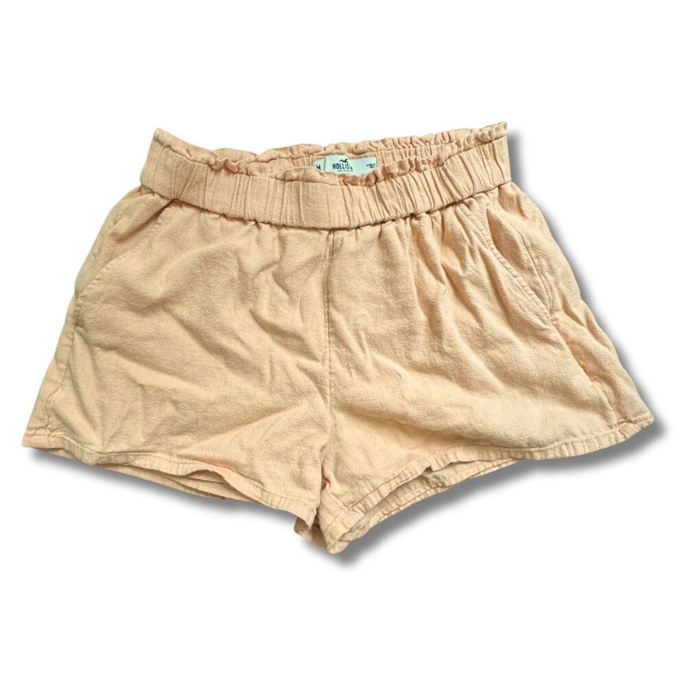 Hollister Casual Linen Shorts - Peach, M